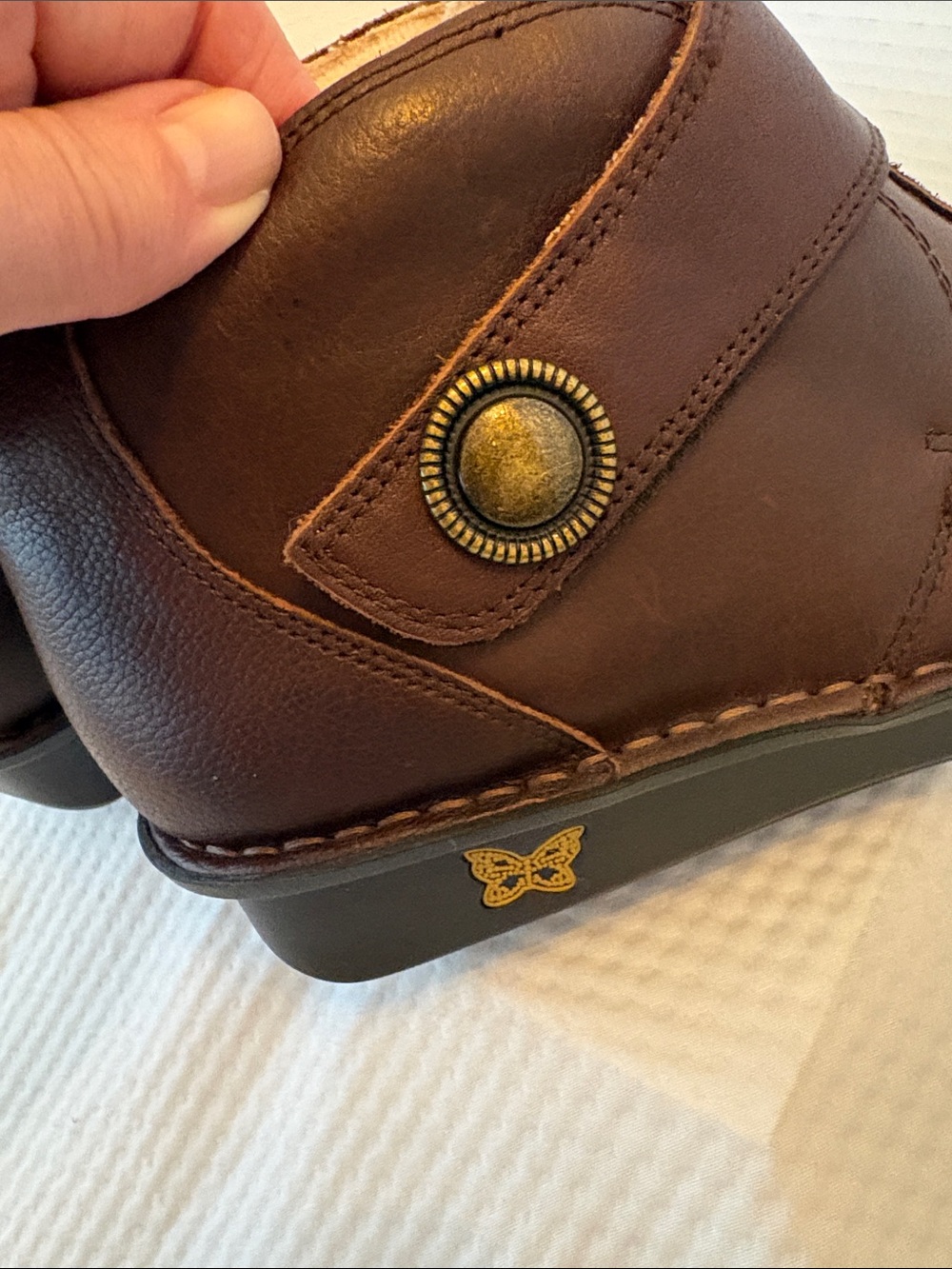 NEW Alegria Caiti Leather Boots – Brown Wrap Ankle Booties Size 38 (8-8.5) - Picture 7 of 8